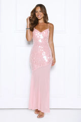 Diamonds At Dusk Sequin Maxi Dress Pink