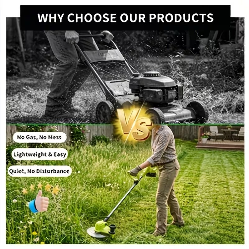 20V Cordless Lawn Edger & Grass Trimmer – Multi-Blade, 2 Batteries Included