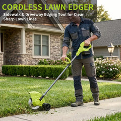 20V Cordless Lawn Edger & Grass Trimmer – Multi-Blade, 2 Batteries Included
