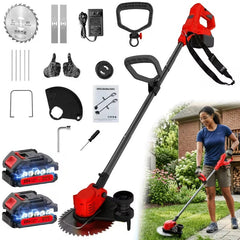 20V Cordless Lawn Edger & Grass Trimmer – Multi-Blade, 2 Batteries Included