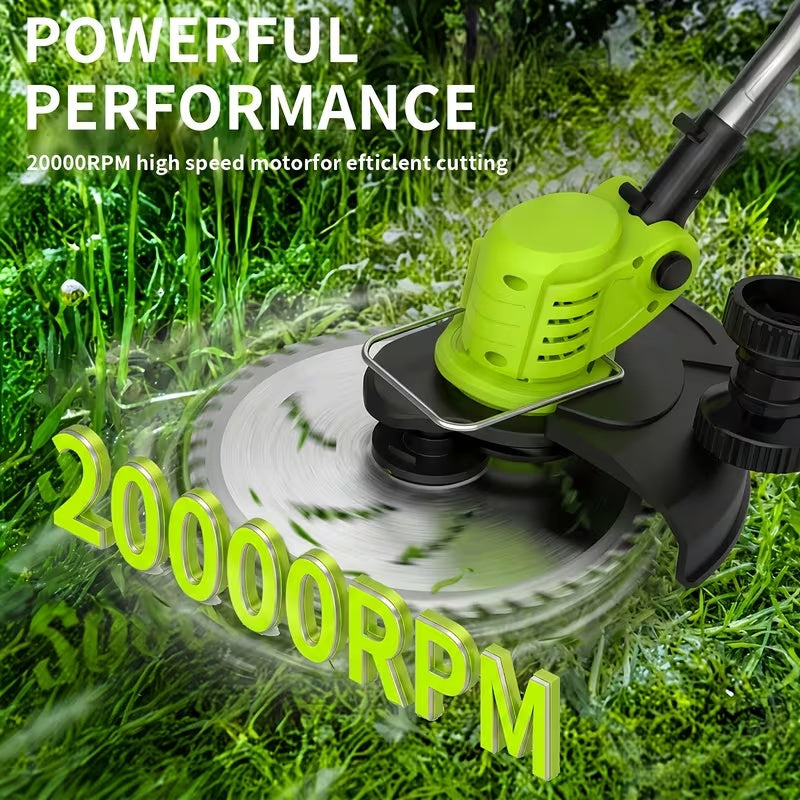 20V Cordless Lawn Edger & Grass Trimmer – Multi-Blade, 2 Batteries Included