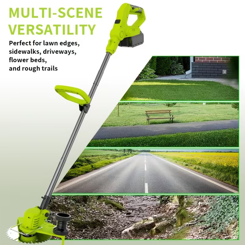 20V Cordless Lawn Edger & Grass Trimmer – Multi-Blade, 2 Batteries Included